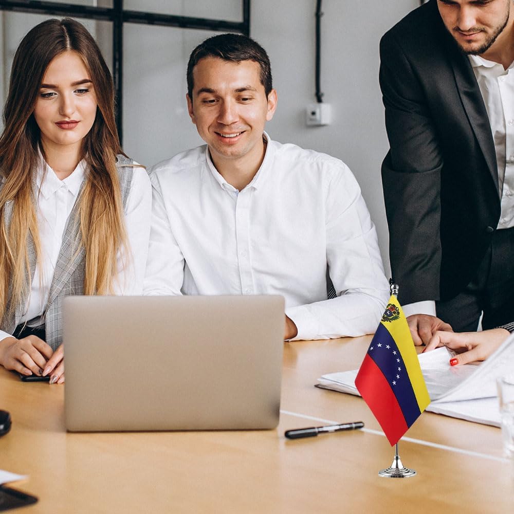 Venezuela Flag Venezuelan Flags, Small Mini Venezuelan Desk Flag, Used for Table Office Classroom Home Patriotic Events Decorations