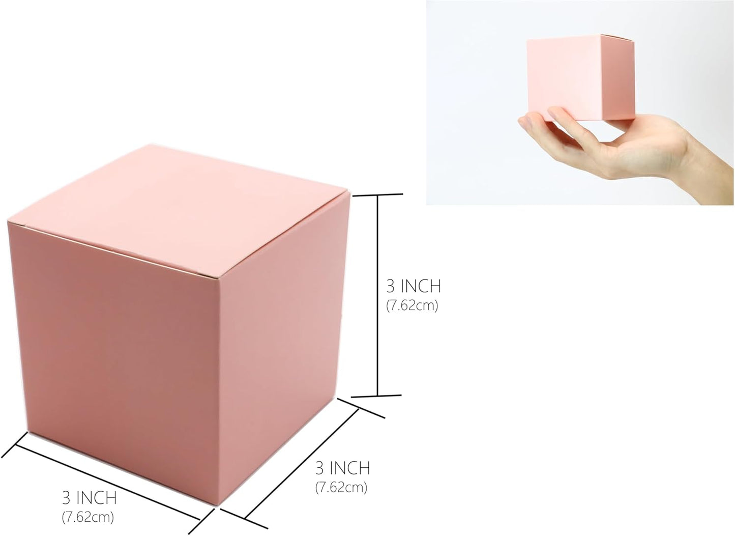 Oletx 25 Pcs Pink Paper Gift Boxes, Small Candy BoxesBulk,3x3x3 inch Gift Box with Lids, Goodie TreatBoxes for Party Favors, Birthday Gifts, Wedding Gifts