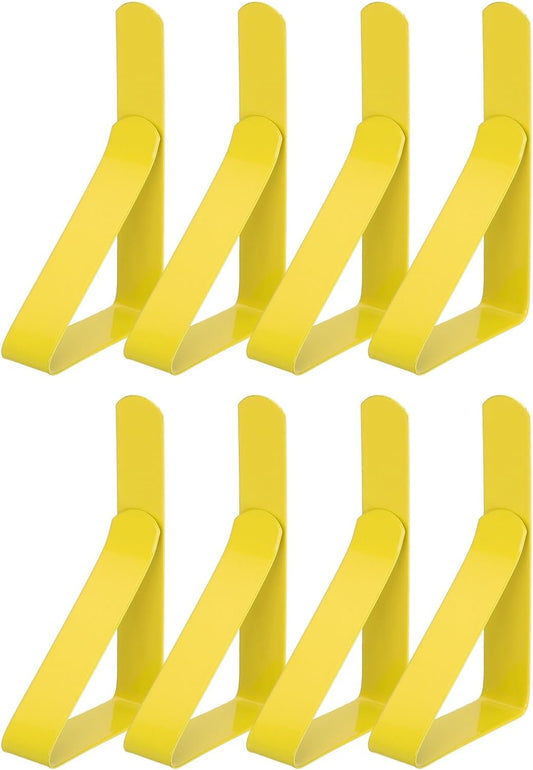 uxcell 8 Pack Tablecloth Clips, Stainless Steel Table Cloth Cover Clamps, 2.95" x 1.77" Windproof Holder Clips for Home Party Picnic Wedding Camping Dining Tables, Yellow