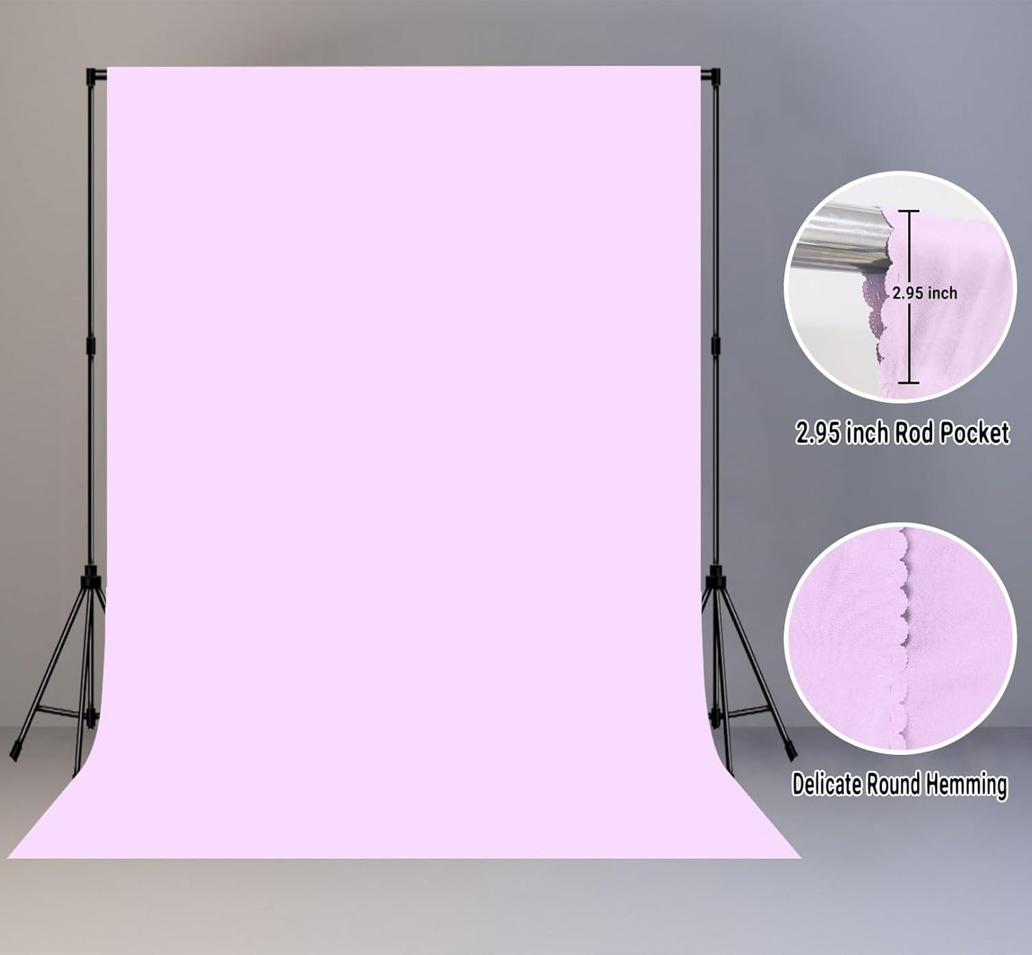 Light Purple Portrait Backdrop 8x10ft Zoom Meeting Photo Studio Shooting Props