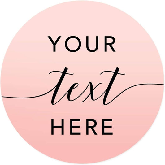 Andaz Press Personalized Blush Pink Rose Elegant Party Collection, Round Circle Label Stickers, Your Text Here, 40-Pack, Custom Favors Decor Envelope Seals