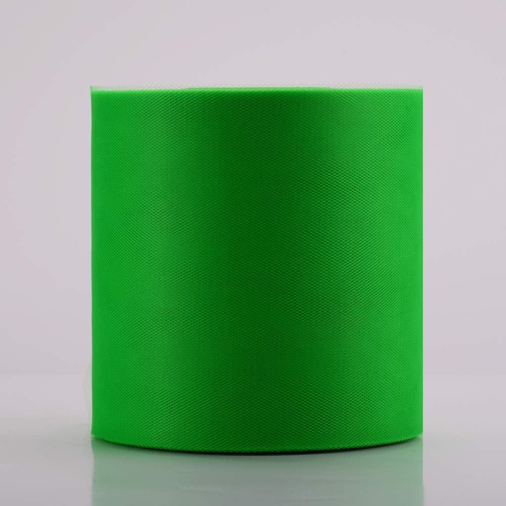 Tulle Rolls 6” by 100 Yards (300 feet) Tulle Roll Spool Fabric for DIY Tutu Skirts Wedding Baby Shower Crafts Decorations Party Supplies (Green)