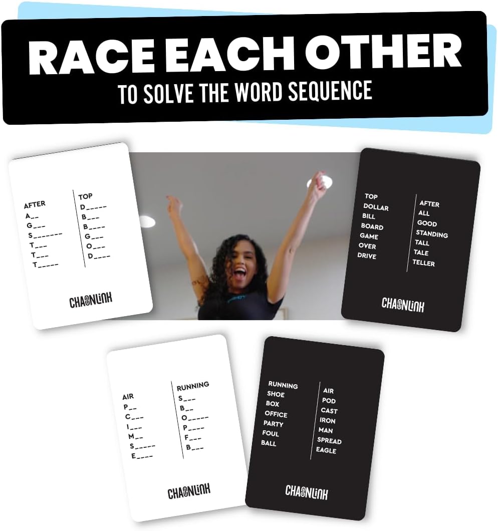 Viral Studios Chainlink - Guess The Sequence Party Game, Fast Paced Word Game for Adults & Kids, 450 Cards Fun Cards for Family Game Nights, Gatherings, & Parties Ages 15 +
