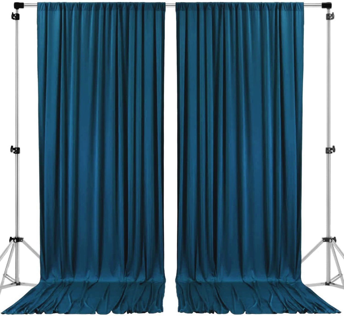 AK TRADING CO. 10 feet x 10 feet Dark Teal IFR Polyester Backdrop Drapes Curtains Panels with Rod Pockets - Wedding Ceremony Party Home Window Decorations