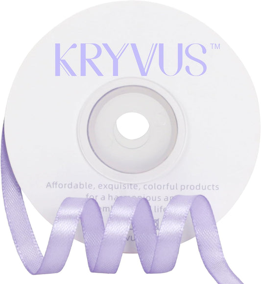 Lavender Satin Ribbon 1/4 inch X Continuous 25 Yards, Single Face Polyester Ribbon Perfect for Gift Wrapping, Flower Bouquet, Wedding Decor, Crafts, Bow Making, Sewing and More