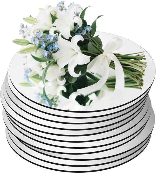 11Pack Round Mirror Centerpieces for Tables, Acrylic Circle Mirror Tiles Non Glass Mirror, for Bedroom Bathroom Living Room Wall Decor Tray Candle Wedding Table Centerpiece Decor, 2mm Thick (12inch)