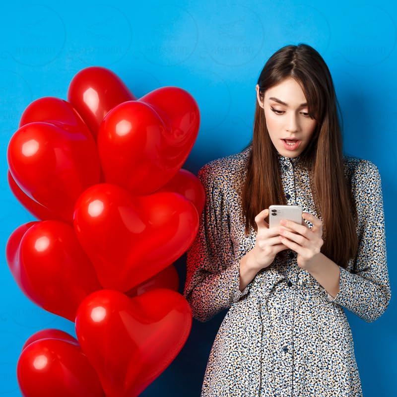 AFTERLOON® Biodegradable Balloons 24 pcs Grapefruit Red 10 Inch Heart Shaped, Thickened Extra Strong Natural Latex Helium Float, Proposal Marriage Love Baby Shower Gender Reveal Wedding Bridal