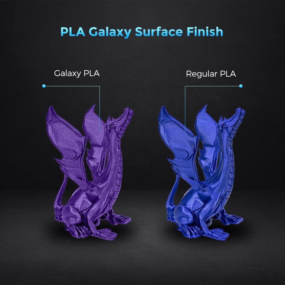 FLASHFORGE 3D Printer Filament, PLA Galaxy Filament 1.75mm, 1KG Spool (2.2lbs), Dimensional Accuracy +/- 0.02mm for FDM 3D Printers, Better Tenacity & No Knotting (Purple)