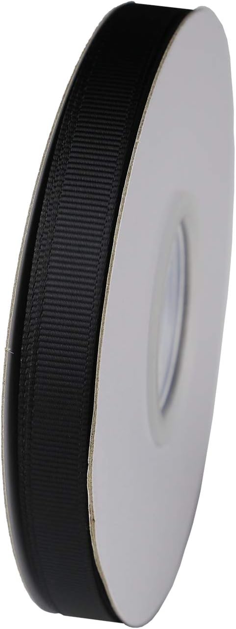 ITIsparkle 3/8" Inch Grosgrain Ribbon 50 Yards-Roll Set for Gift Wrapping Scrap Books Party Favor Hair Braids Baby Shower Decoration Cake Decoration Floral Arrangement Craft Supplies, Black Ribbon