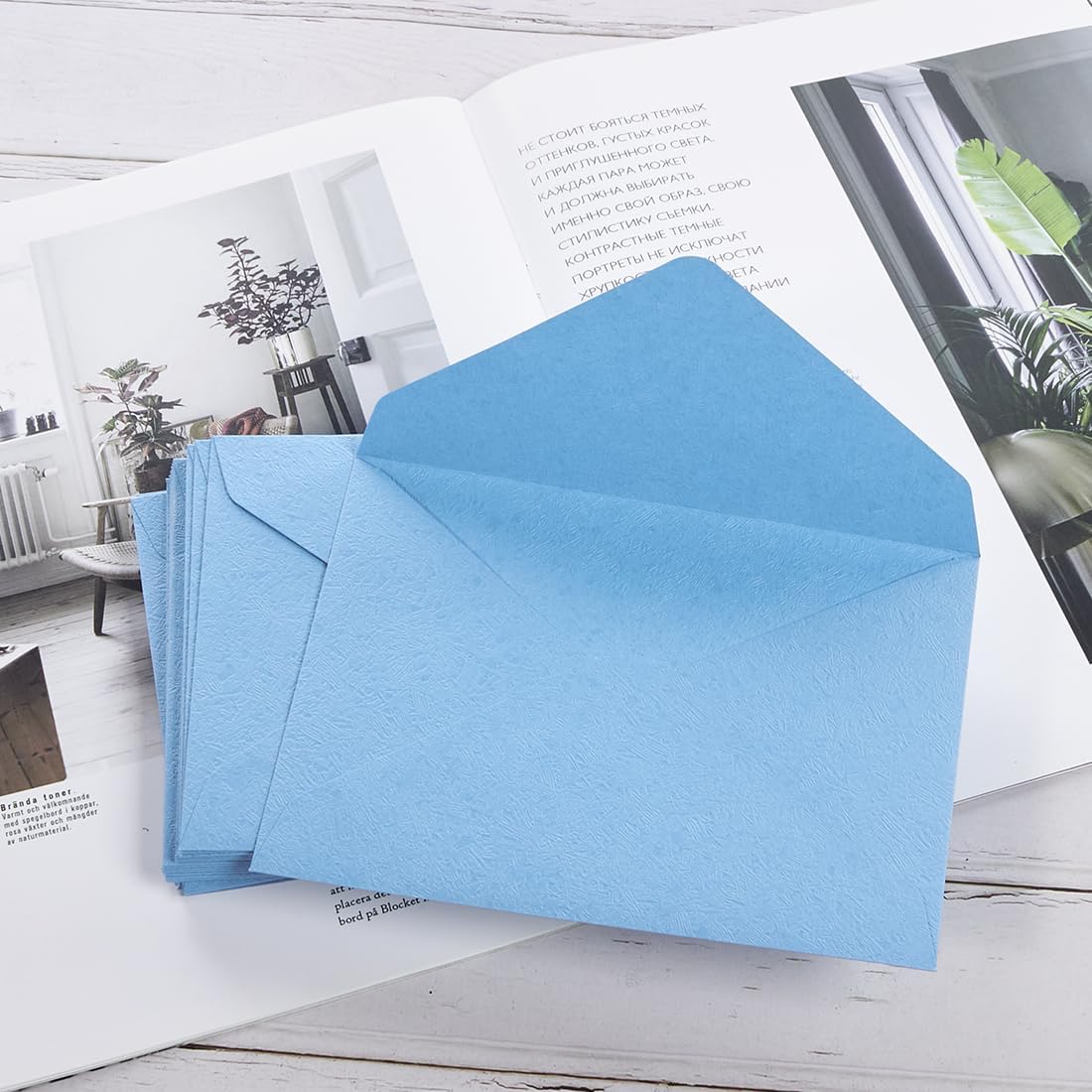 30 Pieces A6 Envelopes with 30 Seal Stickers, 6.32 x 4.45 inch Envelopes for 4 x 6 Wedding Invitation Cards, Greeting Cards, Graduation, Birthday Party Invitations, Blue.