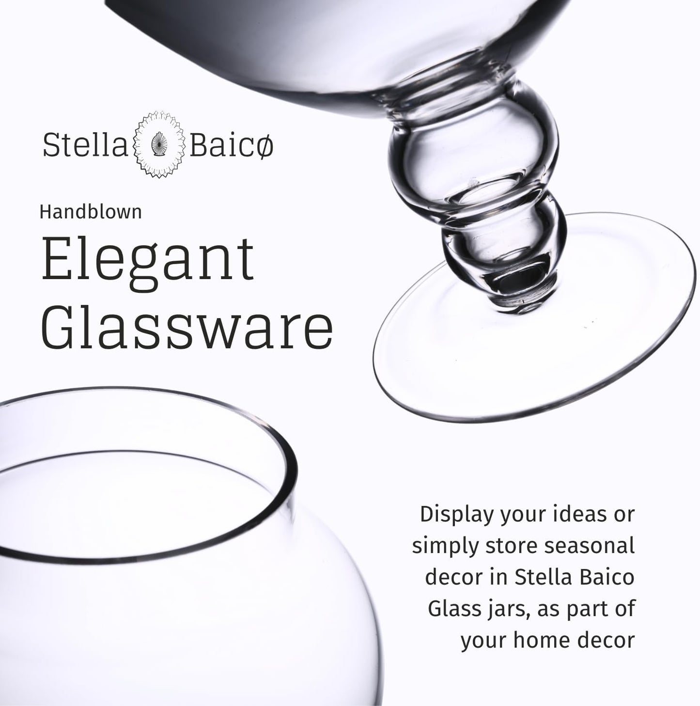 Large Glass Apothecary Jars with Lid, Clear Glass Candy Jar for Candy Buffet, Decorative Glass Jar for Party, Wedding and Home Decor, Elegant Glass Candy Canister (Height: 15", Diameter: 6.3")