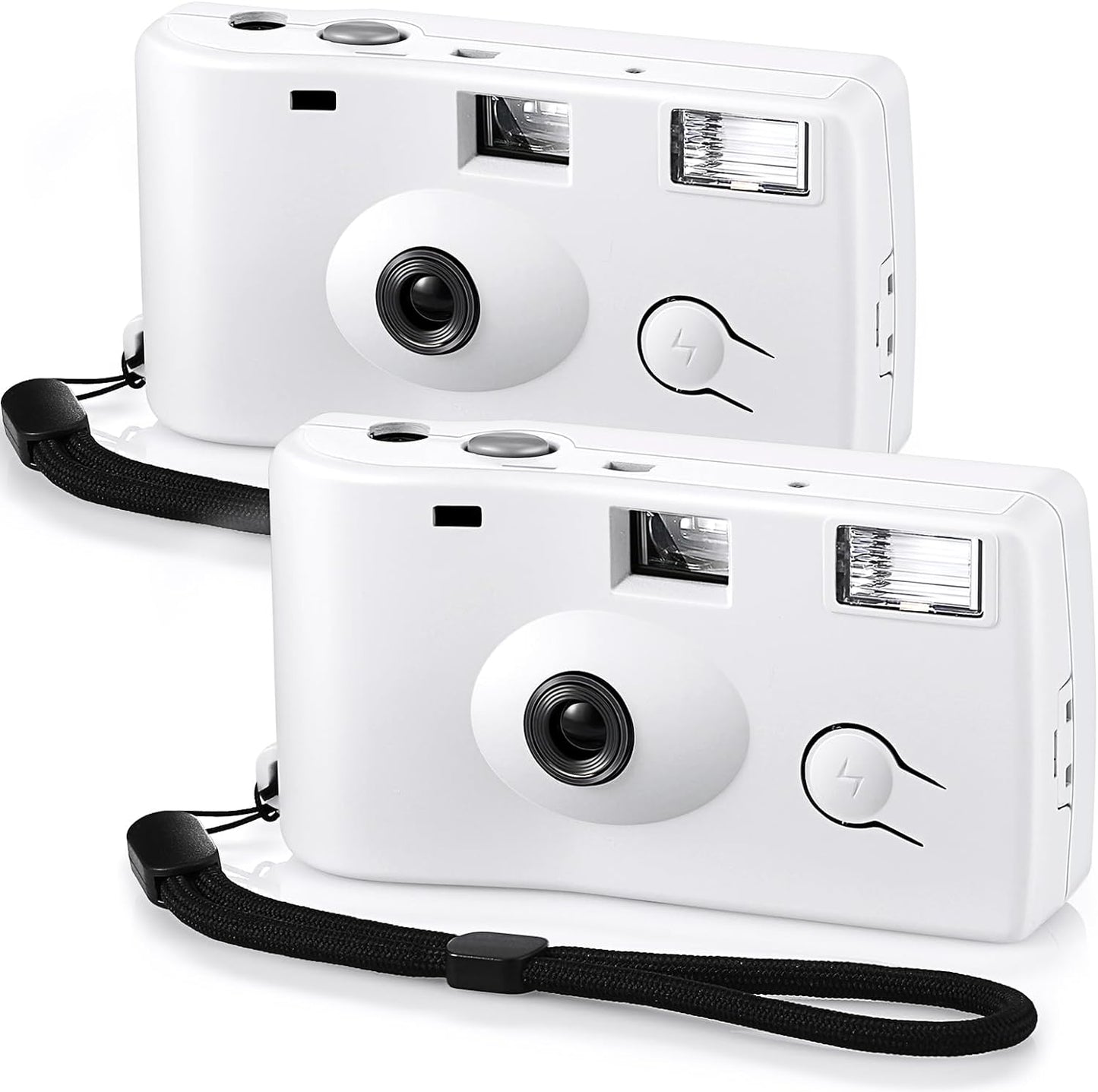 Treela 2 Pcs White Disposable Camera for Wedding Flash Film Camera 35mm 200ISO 17 Film Single Use Camera for Bridesmaid Birthday Anniversary Party Gift
