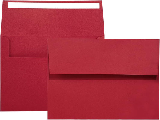 100 Pack A2 Red Envelopes Self Sealing Adhesive Perfect for Weddings, RSVP, Invitations, Baby Shower,Greeting Cards,Announcements, Thank You Notes| A2(4.375 x5.75 Inches)