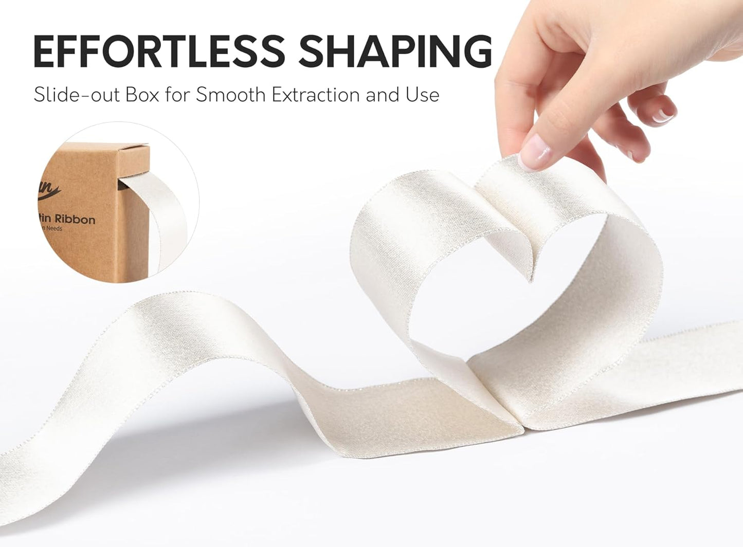 Champagne Satin Wired Ribbon 1-1/2 Inch Double-Faced Sliver Glitter Ribbons for Wreath, Christmas Tree Decoration, Gift Wrapping, Home Decor 10 Yards