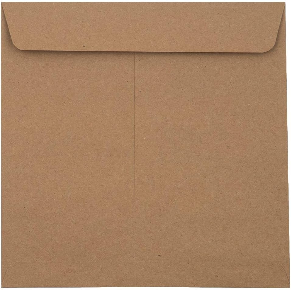 LUXPaper Square Invitation Envelopes | Peel & Press | 8" x 8" | Grocery Bag Brown | 70lb. Text | 50 Qty