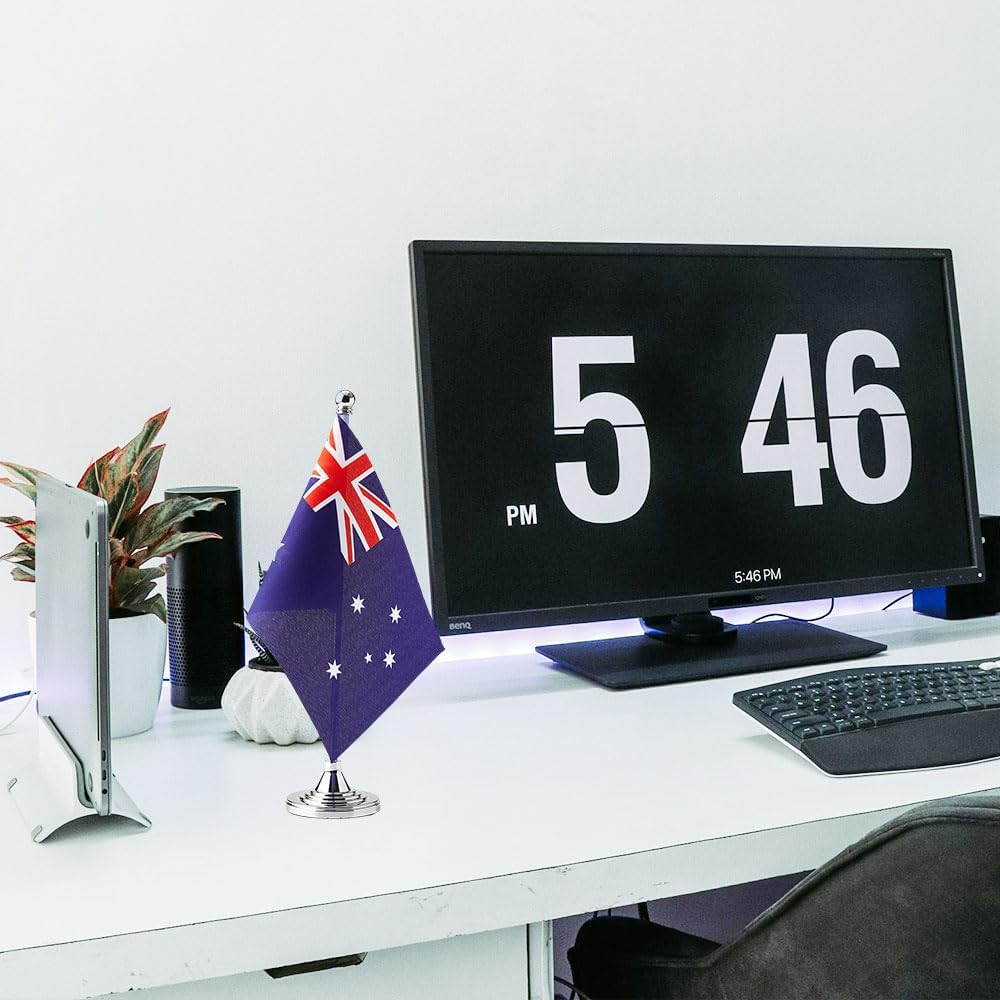 Australia Flag Australian Flags, Small Mini Australian Desk Flag, Used for Table Office Classroom Home Patriotic Events Decorations