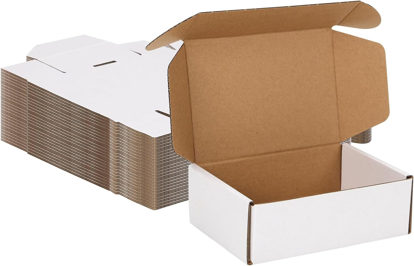 MEBRUDY 6x4x2 Inches Shipping Boxes Pack of 50, Small Corrugated Cardboard Box for Mailing Mailer Packing, White