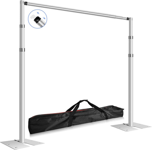 FUDESY Pipe and Drape Stand Kit, 10x10ft Heavy Duty Adjustable Metal Backdrop Frame for Photography, Wedding Parties, Decoration
