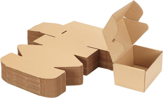 MEBRUDY 6x4x3 Inches Shipping Boxes Pack of 50, Small Corrugated Cardboard Box for Mailing Packing Literature Mailer