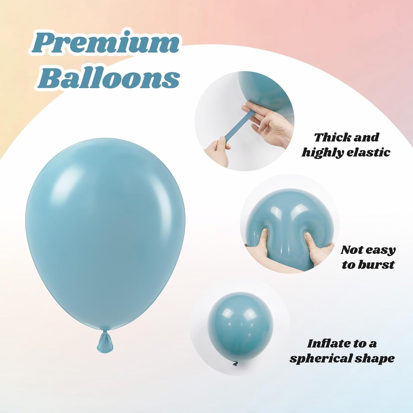 60pcs Gender Reveal Balloons, Dusty Pink Dusty Blue Sand White Balloons for Birthday Baby Shower Gender Reveal Party Decorations