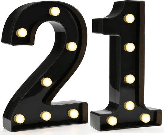 Pooqla 21st Birthday Decorations for Her Him, Light Up Number 21 for Party Table Decorations, 21st Birthday Gift for Women Men, Backdrop Wall Decor for 21st Wedding Anniversary Decoration