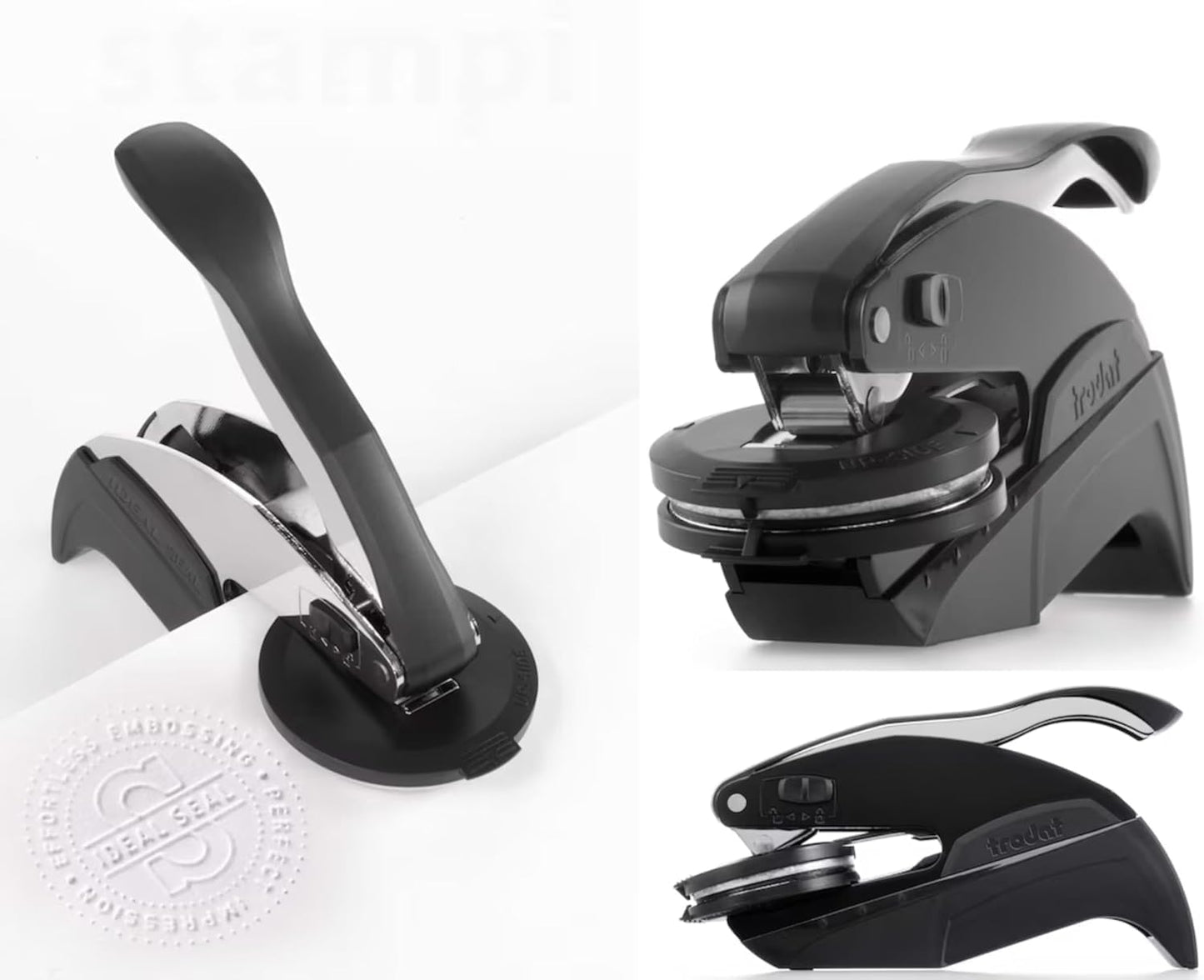 STAMPI Custom Book Embosser or Personalized Book Stamp – from The Library of Design | Swords, Cats, Dragon, Coffee & Floral Options | Gift for Book Lovers & Readers (Cat Set)