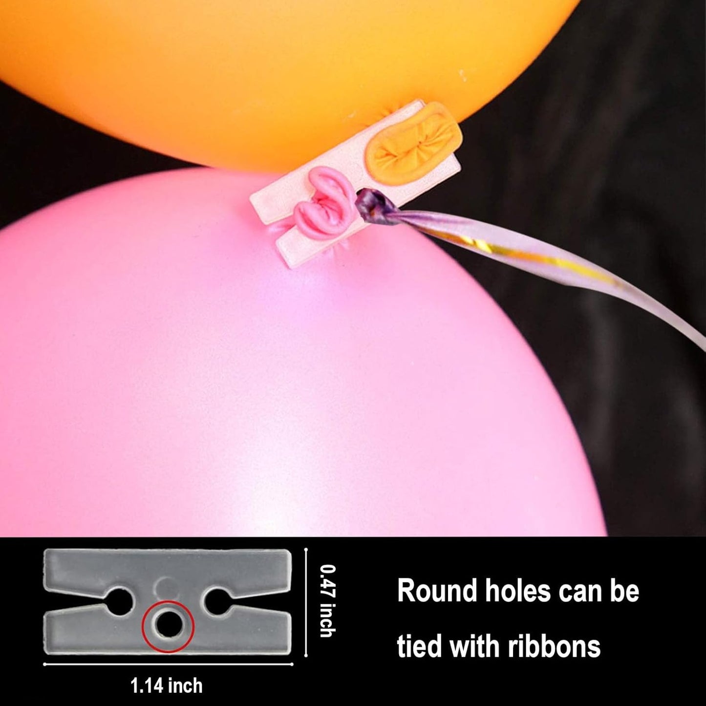 200pcs Plastic Balloon Clips Ties for Sealing H Shape Bulk Balloon Ties Clips Tool for Birthday Wedding Baby Shower Party Decorations