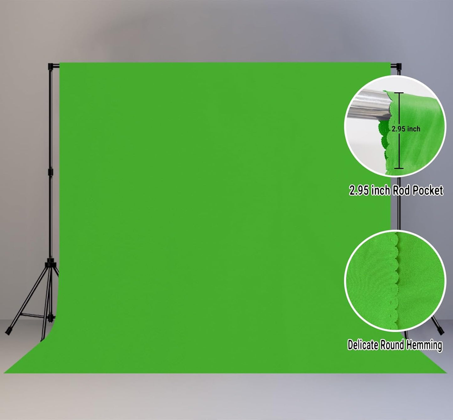 10x10FT Green Screen Backdrop Big Solid Color Photography Background for Video, Studio, Photo, Live, Editing Green Backgrounds