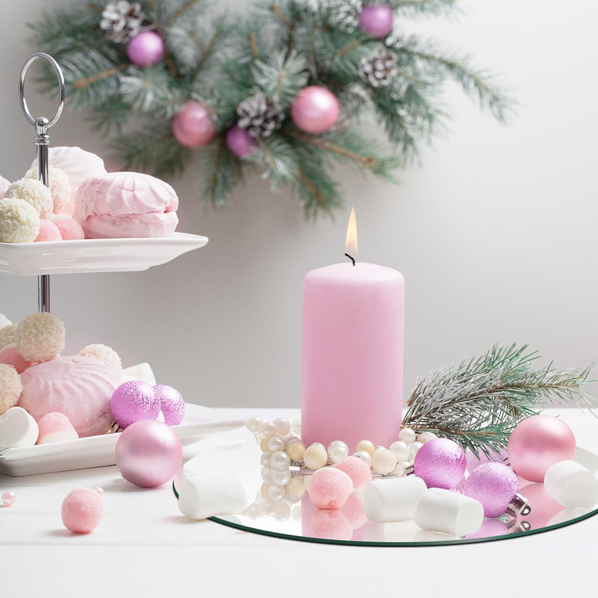 9 Pcs Round Mirror Centerpieces for Tables Decorations, 10" 2mm Thick Acrylic Mirror Centerpieces Tray Candle Plate Centerpiece for Wedding Table Centerpieces Decorations Wall Decor