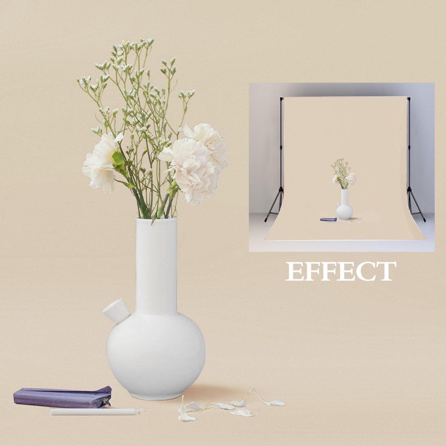 Beige Backdrop for Photography 6x9ft Zoom Screen Meeting, Game Live Studio Shooting Props High Density Fabric