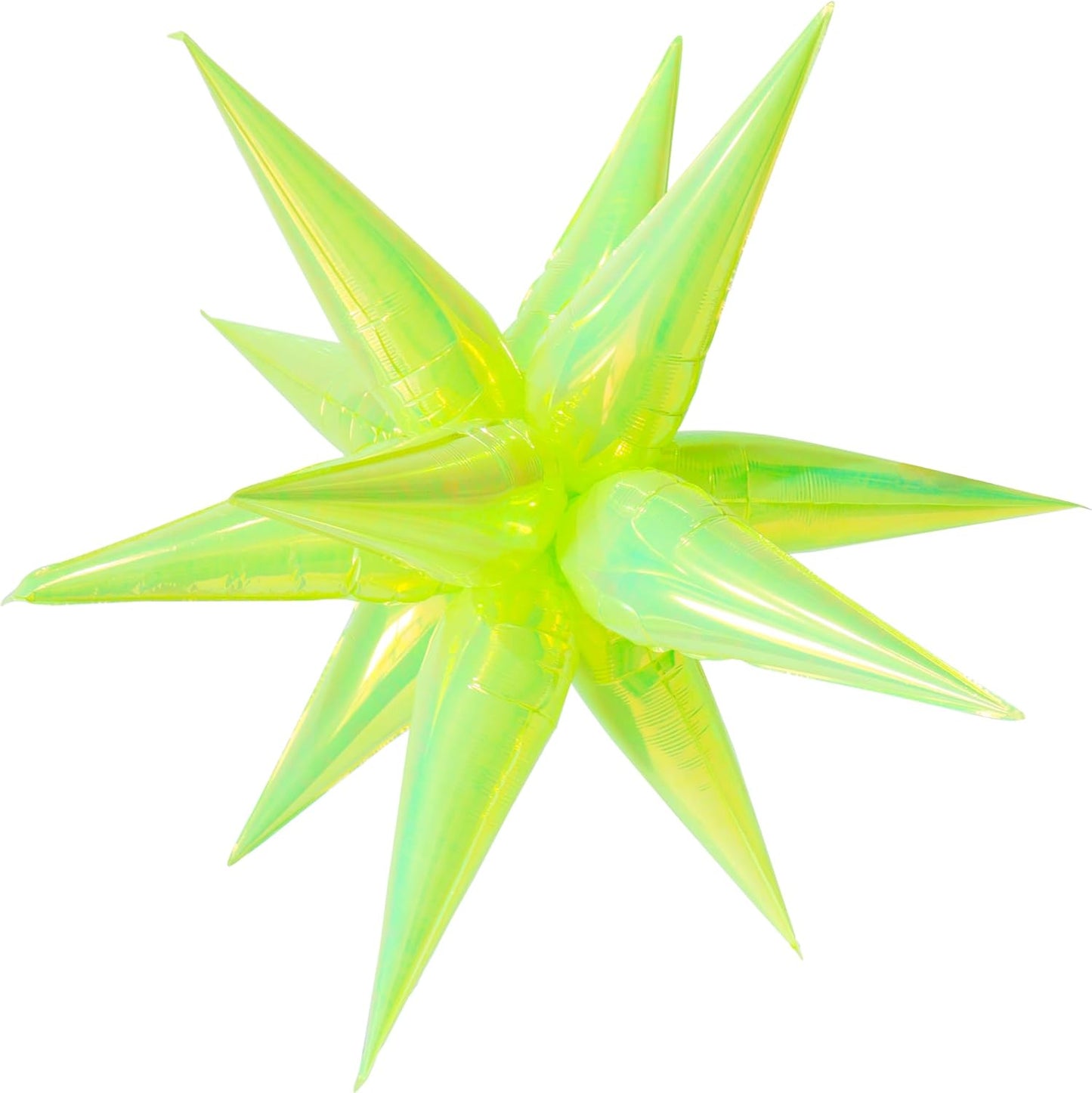 3pcs 26inch 3D lridescent macaron green Explosion Star foil balloon, lridescent macaron green Foil Cone Star burst Balloons for Birthday Wedding New Year Party Event