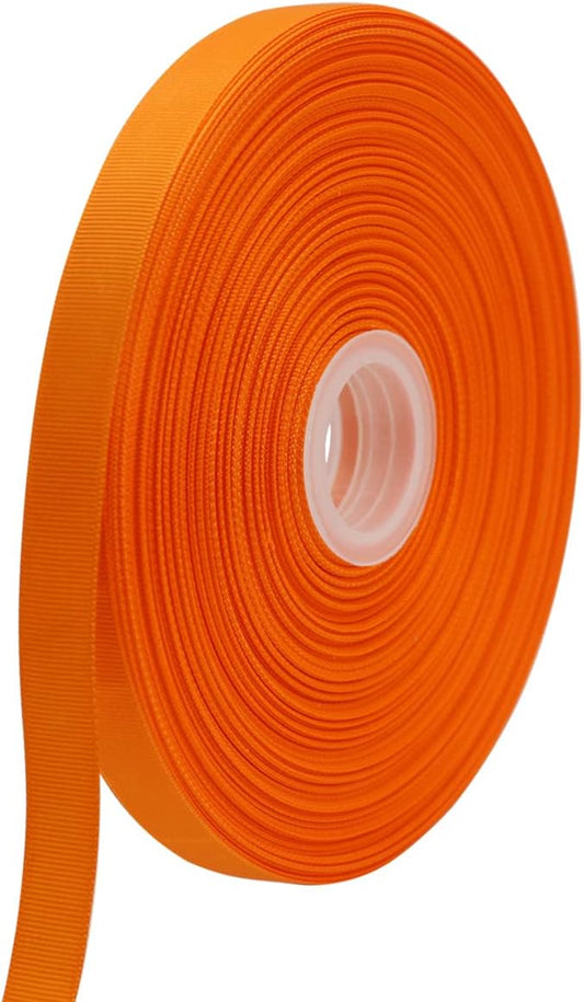 Jesep One Roll 100 Yards Soild Grosgrain Ribbon Boutique Gift Wrapping Package Ribbon, DIY Crafts Bow Hair Headband Accessories Assorted Ribbon #752 (5/8" 15mm, Orange)