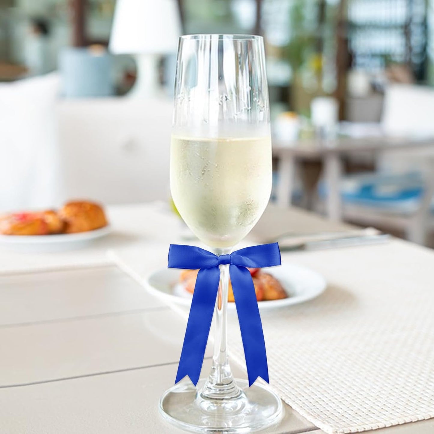 30 Pcs Satin Dark Blue Bows with Twist Tie, 5x7 Inchfor Gift Wrapping Cake Treat Bags Craft DIY Gift, Birthday Decorations, Balloons & Garland Home Decor