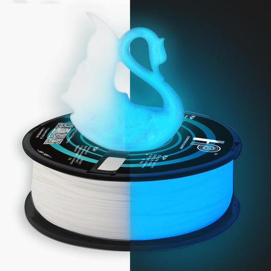 Glow in The Dark PLA Filament, 3D Printer Filament, PLA Filament 1.75mm Dimensional Accuracy +/- 0.02mm, 1KG Spool (2.2 lbs), Fit Most FDM Printer (Glow Blue)