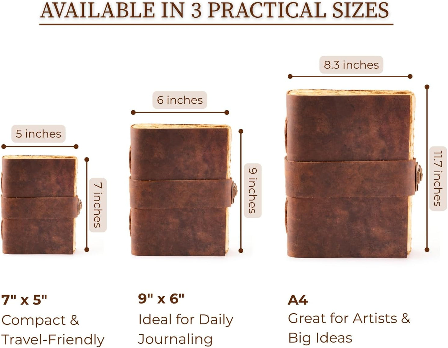 NomadCraftsCo. Vintage Leather Journal - Lock Closure, Book of Shadows Journal, Grimoire Journal, Witch Journal, Vintage Journal 240 pages Antique Deckle Edge Paper