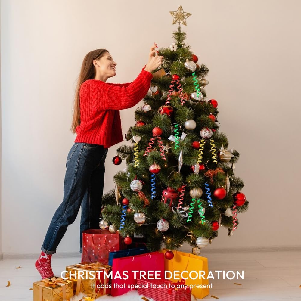 Red Curling Ribbon, 1/5" Wide x 500 Yards Christmas Curling Ribbons for Gift Wrapping, Party Decoration, Balloon String, Hair, Ribbons for Florist Flower (1 Roll)