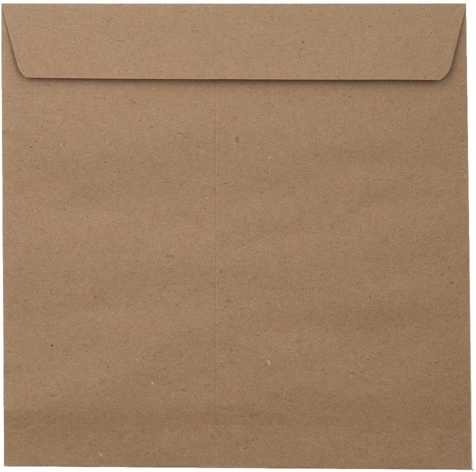 LUXPaper Square Invitation Envelopes | Peel & Press | 8 1/2" x 8 1/2" | Grocery Bag Brown | 70lb. Text | 50 Qty