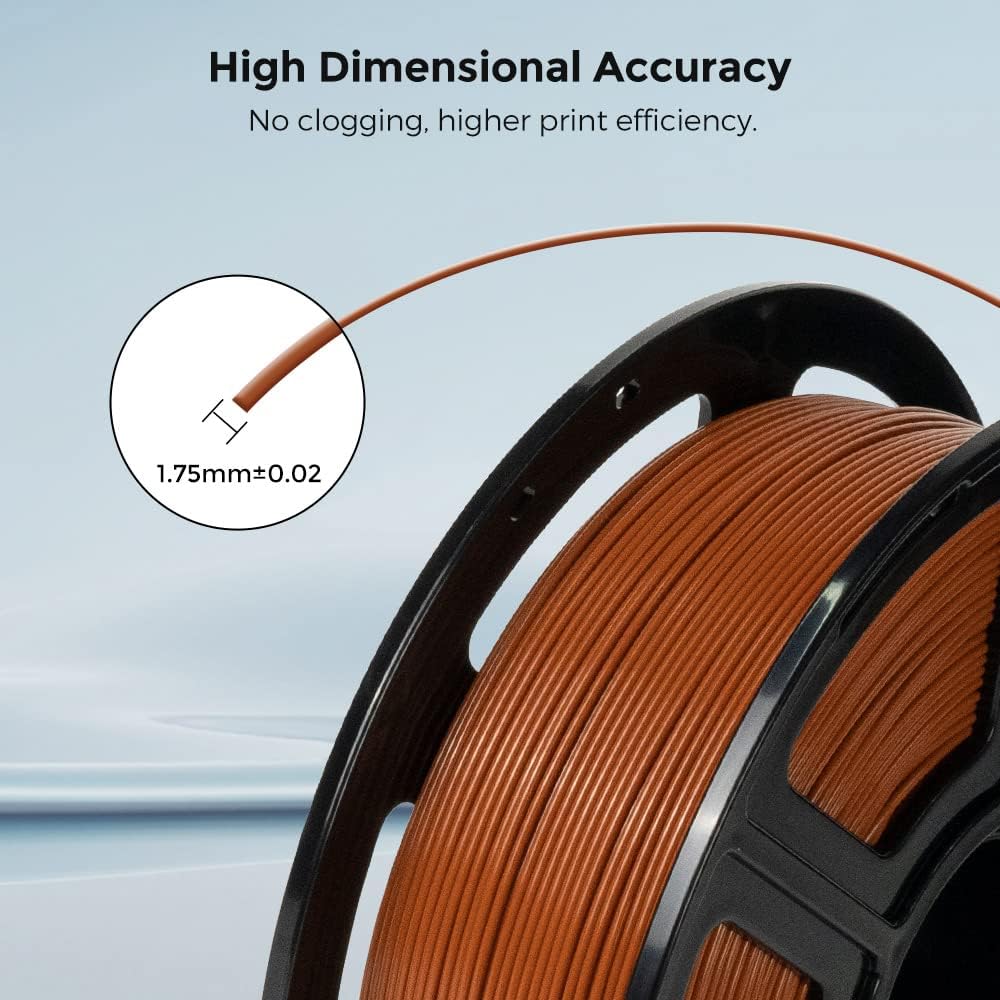 FLASHFORGE 3D Printer Filament, PLA PRO Filament 1.75mm, 1KG Spool (2.2lbs), Dimensional Accuracy +/- 0.02mm for FDM 3D Printers, Better Tenacity & No Knotting (Brown)