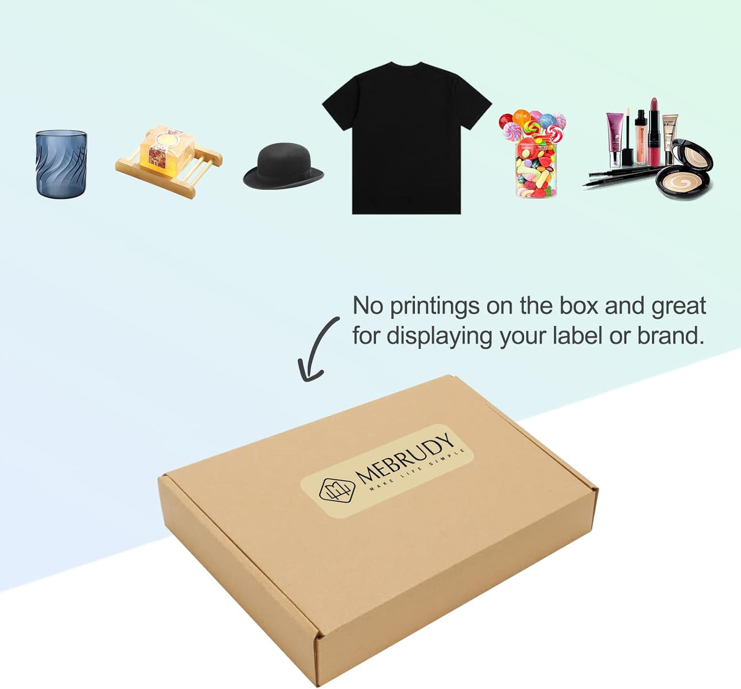 MEBRUDY 9x6x2 Inches Shipping Boxes Pack of 50, Small Corrugated Cardboard Box for Mailing Packing Literature Mailer