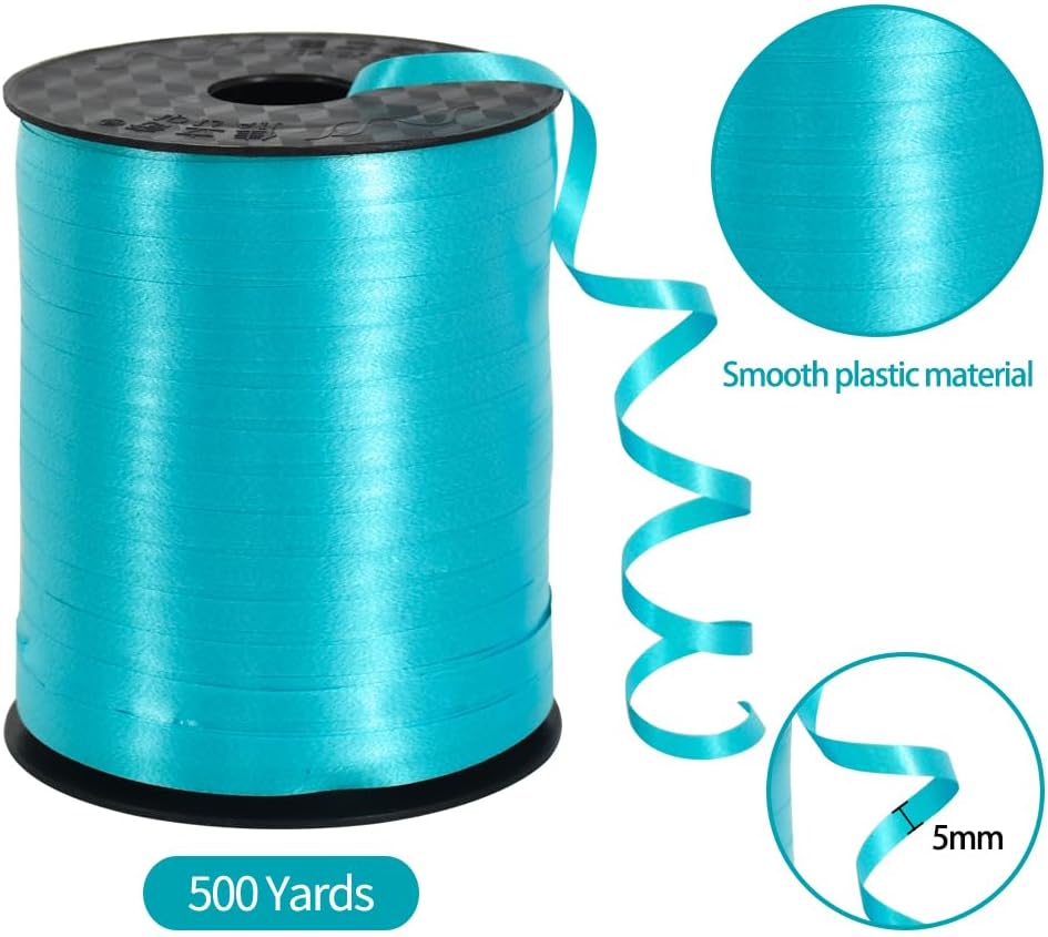 TONIFUL 500 Yards Curling Ribbon-Balloon Ribbon-Balloon String for Art&Craft Decor,Gift Wrapping,Ribbons and Bows for Wedding Christmas New Year Birthday Gifts Graduation Supplies (Teal Blue)
