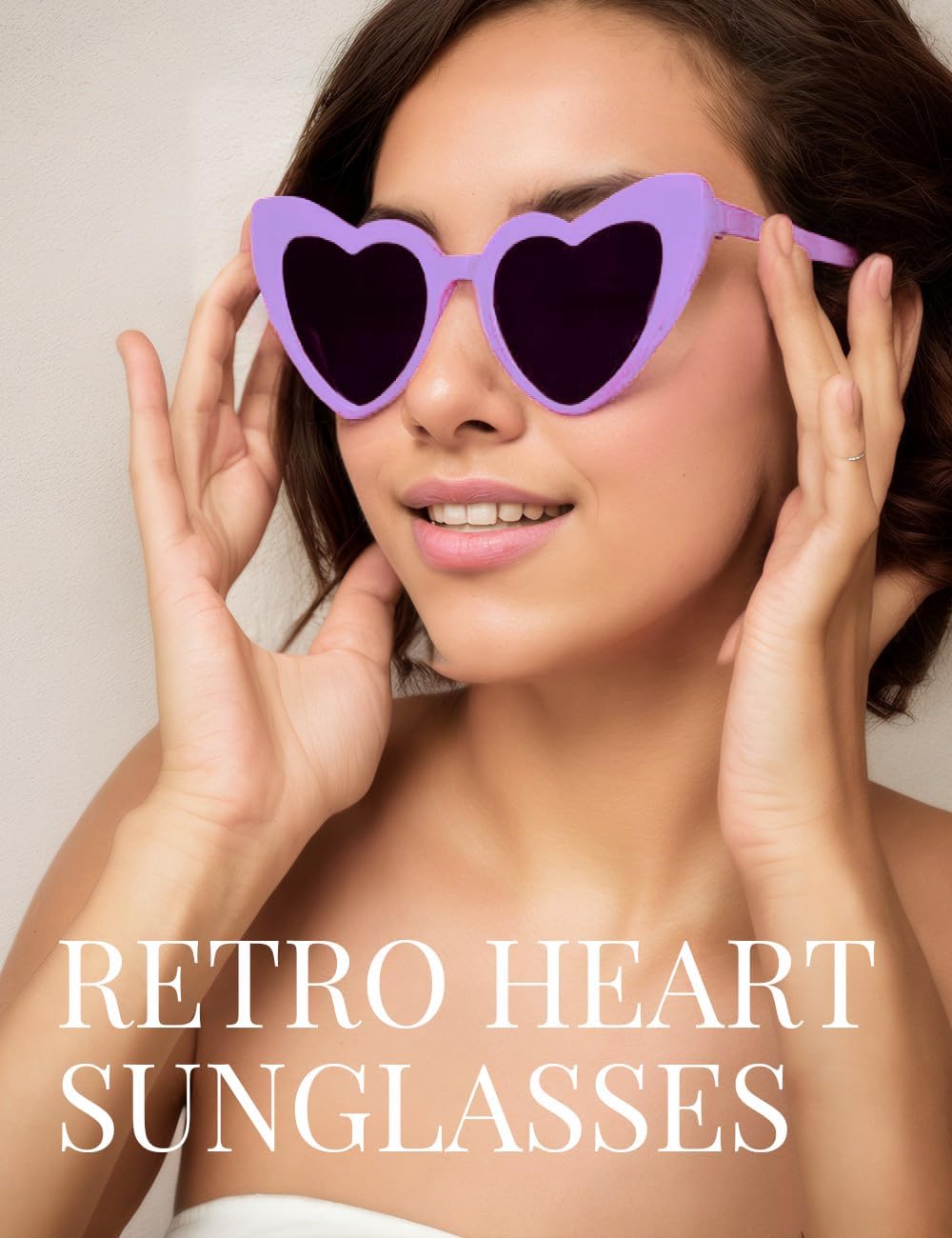 8 Pack Heart Sunglasses Vintage Cat Eye Heart Glasses Retro Bachelorette Bride Sunglasses Bulk for Women