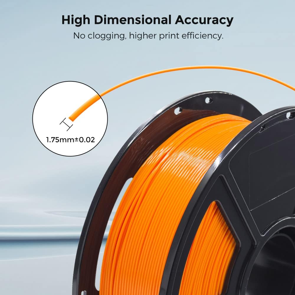 FLASHFORGE 3D Printer Filament, PLA PRO Filament 1.75mm, 1KG Spool (2.2lbs), Dimensional Accuracy +/- 0.02mm for FDM 3D Printers, Better Tenacity & No Knotting (Orange)
