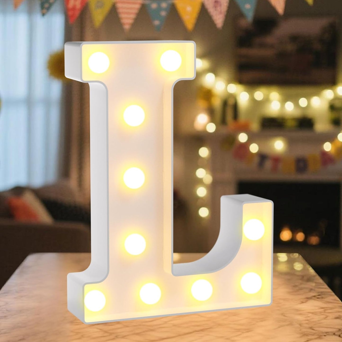 LED Marquee Light Up Letters Sign - Lighted Letters Alphabet for Birthday, Graduation, Bar Wall & Table Party Decor, Wedding Anniversary and Christmas Decorations, Letter L