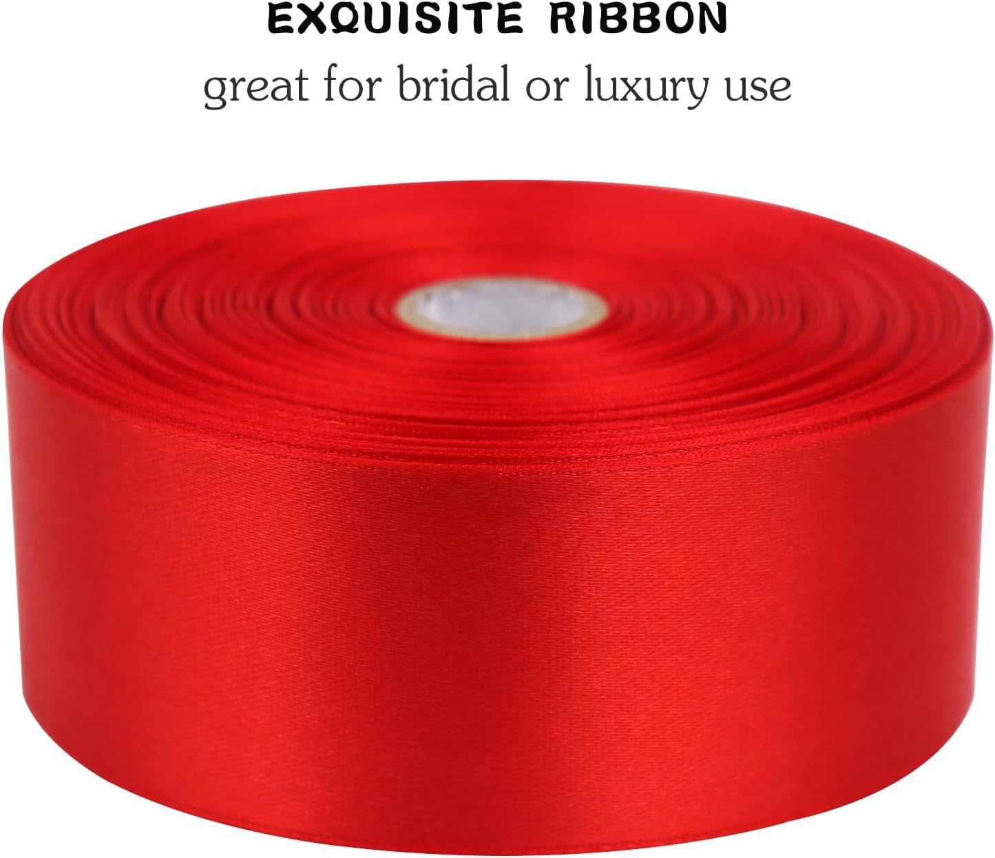 Red Solid Satin Ribbon 1-1/2 Inch 50 Yards Solid Polyester Fabric Ribbon for Gift Wrapping Wedding Christmas Baby Shower Birthday Party Decoration Handmade Immortal Flower Craft
