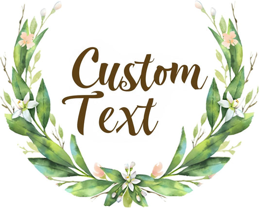 Premium Custom Stickers Labels - Personalized Stickers for Businesses Logo and Name. Birthday Pets and Label Product Boxes Wedding Favors Waterproof Labels (Wreath 6, 4 inch)
