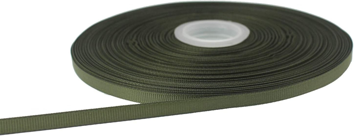 Jesep One Roll 100 Yards 1/4" Soild Grosgrain Ribbon Boutique Gift Wrapping Package Ribbon, DIY Crafts Bow Hair Headband Accessories Assorted Ribbon#570(1/4" 6mm, Olive Green)