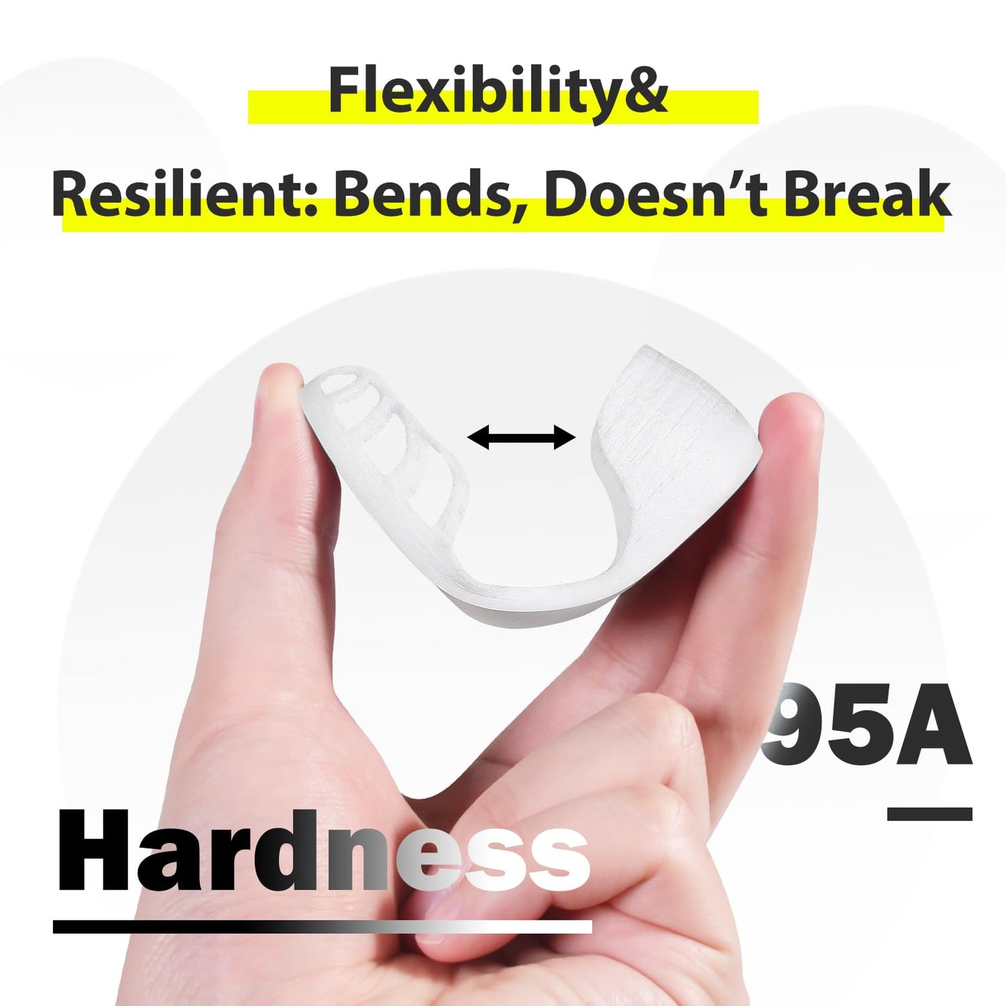 Geeetech TPU Filament 1.75mm, Shore 95A – Flexible 3D Printer Filament with High Elasticity, 1KG (2.2lbs) Spool, Dimensional Accuracy ±0.03mm, Fits Most FDM Printers (White)