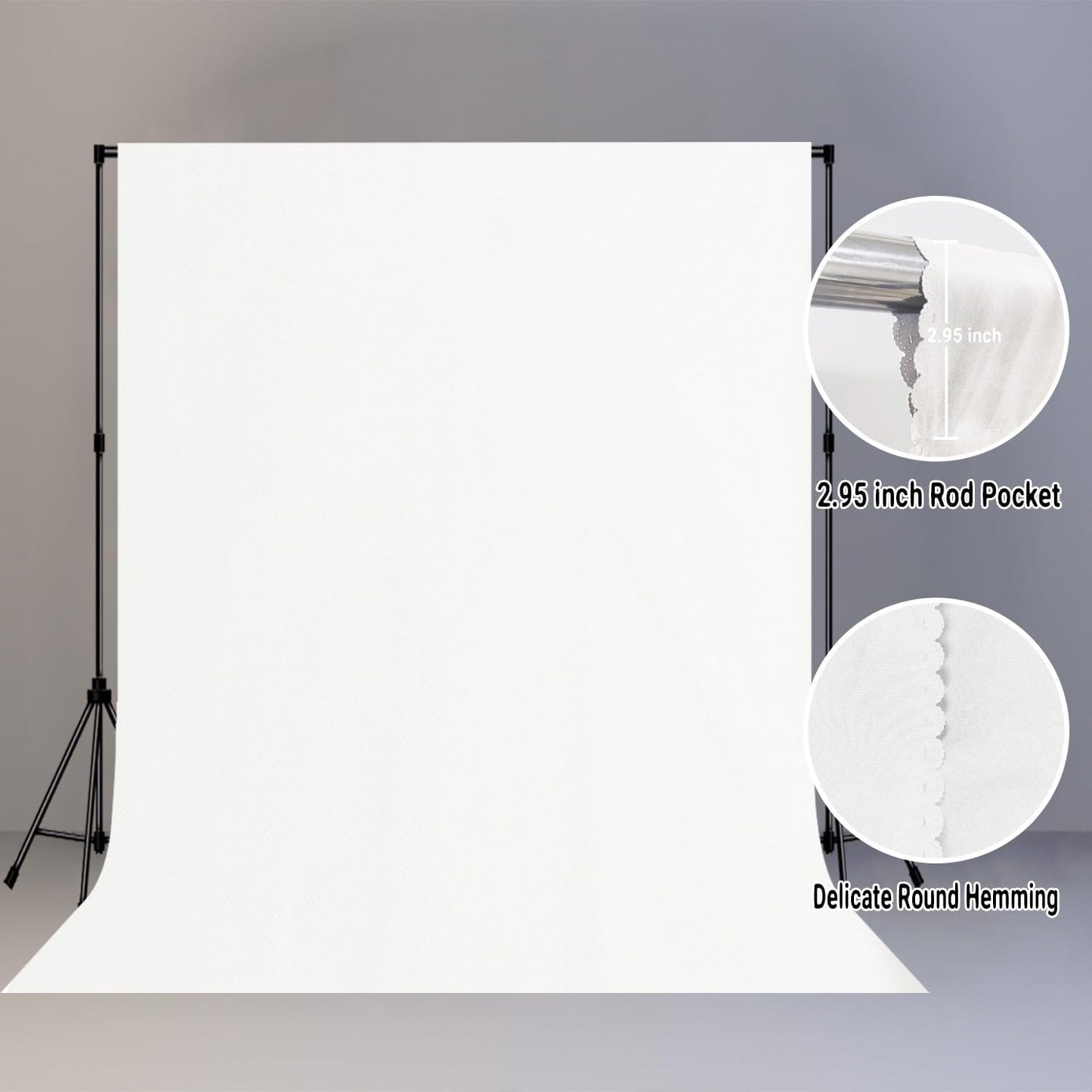 White Portrait Backdrop 8x10ft Zoom Meeting, Game Live Steaming and Photo Studio Shooting Props