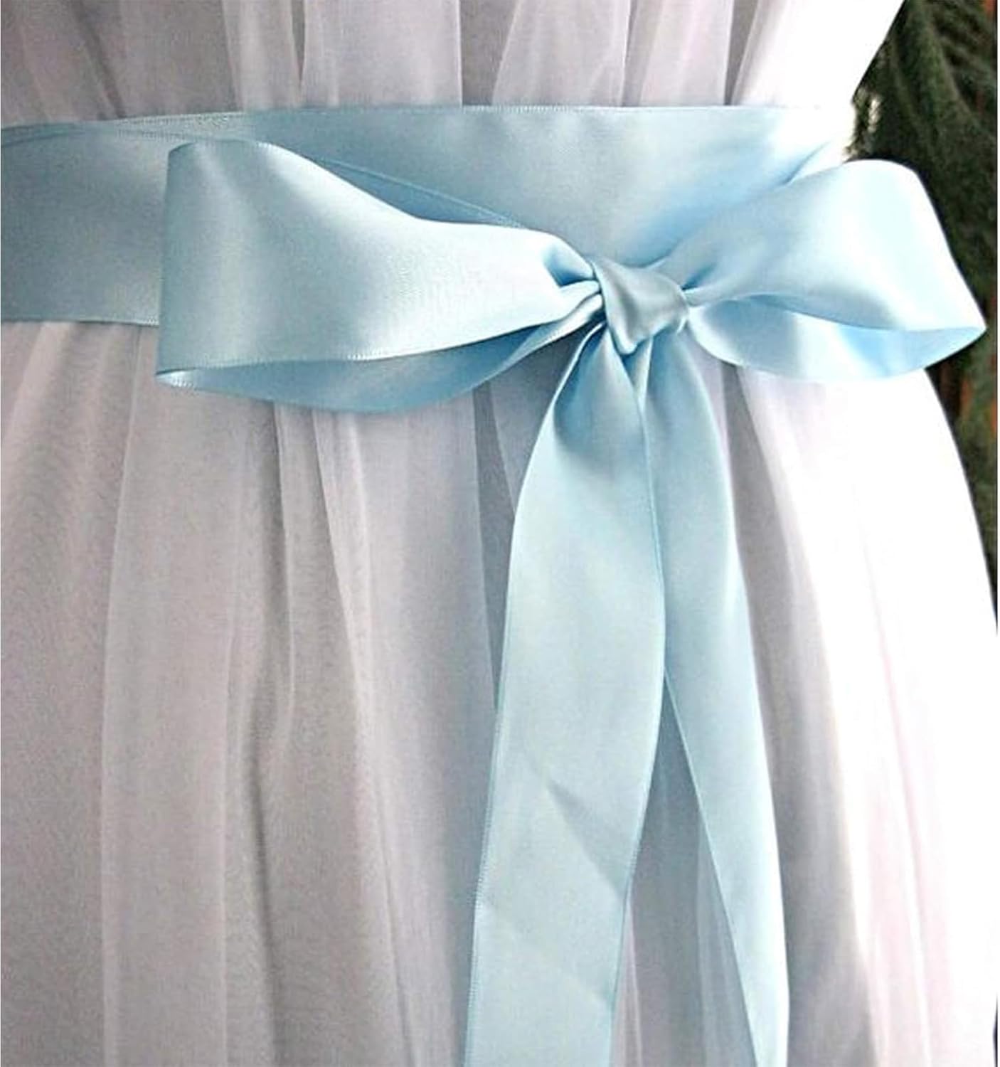 1-1/2 Inch Light Blue Satin Ribbon 50 Yards Solid Fabric Ribbons for Gift Wrapping, Crafts, Floral Arrangements, Wedding, Party, Holiday and Home Decor