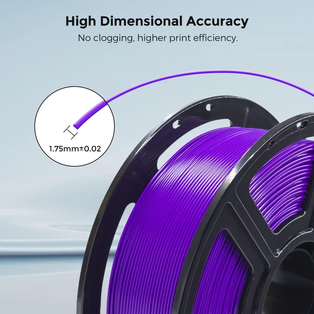 FLASHFORGE 3D Printer Filament, PLA PRO Filament 1.75mm, 1KG Spool (2.2lbs), Dimensional Accuracy +/- 0.02mm for FDM 3D Printers, Better Tenacity & No Knotting (Purple)